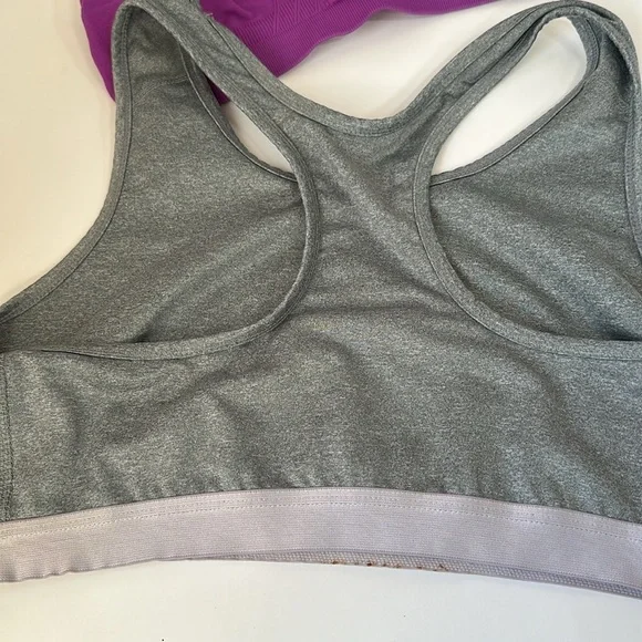 4 piece bundle sports bra bundle size extra large black gray purple non wire